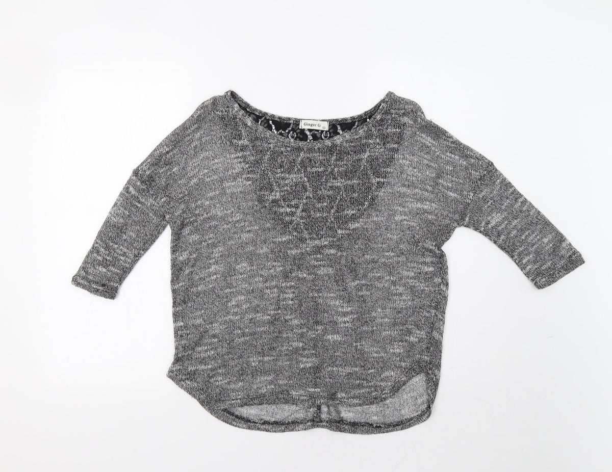 Womens UK Size S Ginger G Grey Pullover Jumper