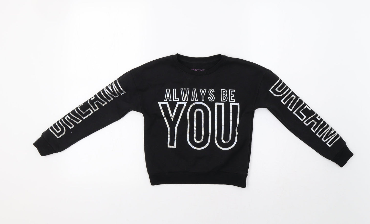 Primark Girls Black   Pullover Sweatshirt Size 7-8 Years  - Be You