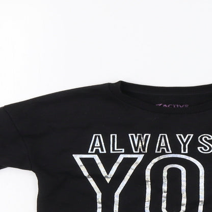 Primark Girls Black   Pullover Sweatshirt Size 7-8 Years  - Be You