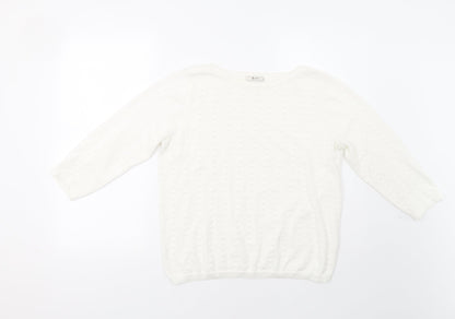 TU Womens White Polka Dot  Pullover Jumper Size 14