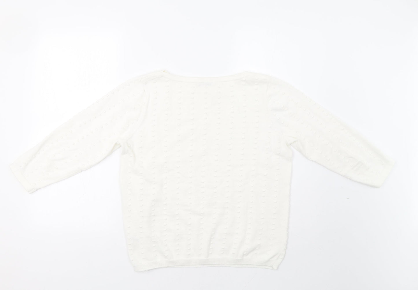 TU Womens White Polka Dot  Pullover Jumper Size 14