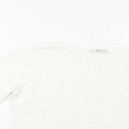 TU Womens White Polka Dot  Pullover Jumper Size 14
