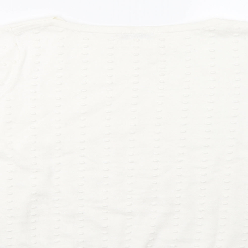 TU Womens White Polka Dot  Pullover Jumper Size 14