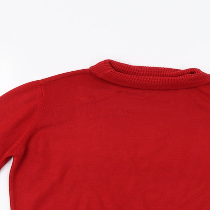 Womens UK Size M Preworn Red Pullover Jumper
