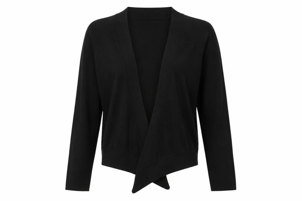 Front view of Influence women’s black cardigan jumper, size S