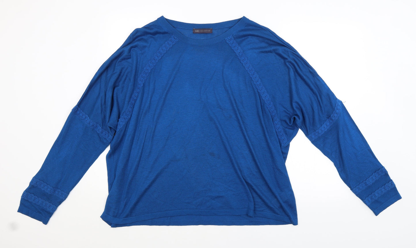 Womens UK Size XL M&S Blue Pullover Jumper