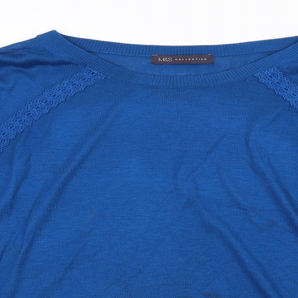 Womens UK Size XL M&S Blue Pullover Jumper