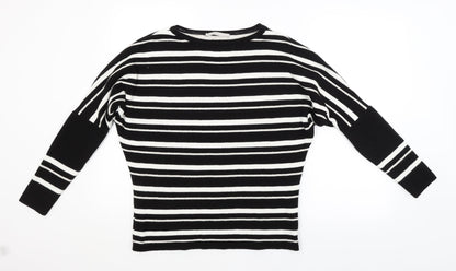 George Womens Black Striped  Pullover Jumper Size S