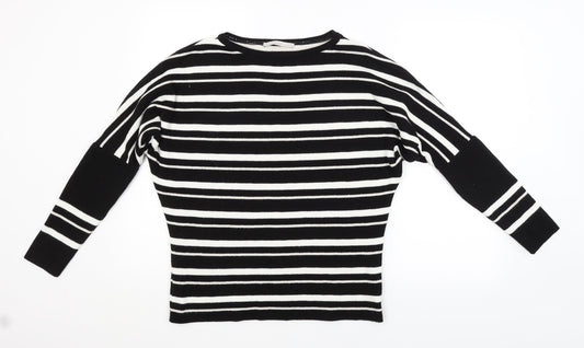 George Womens Black Striped  Pullover Jumper Size S