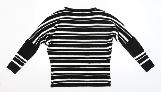 George Womens Black Striped  Pullover Jumper Size S
