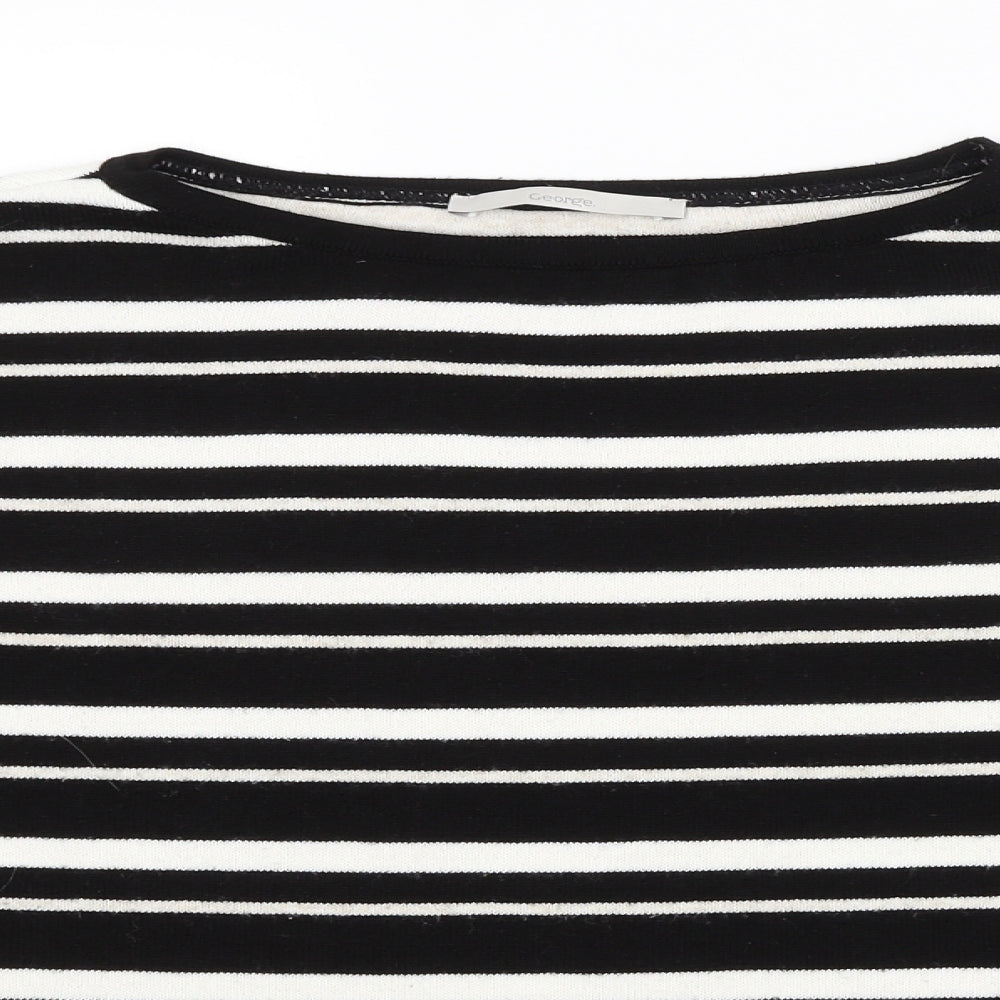 George Womens Black Striped  Pullover Jumper Size S