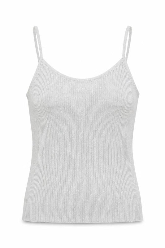 Front view of Frank Saul Grey Basic Tank, size M