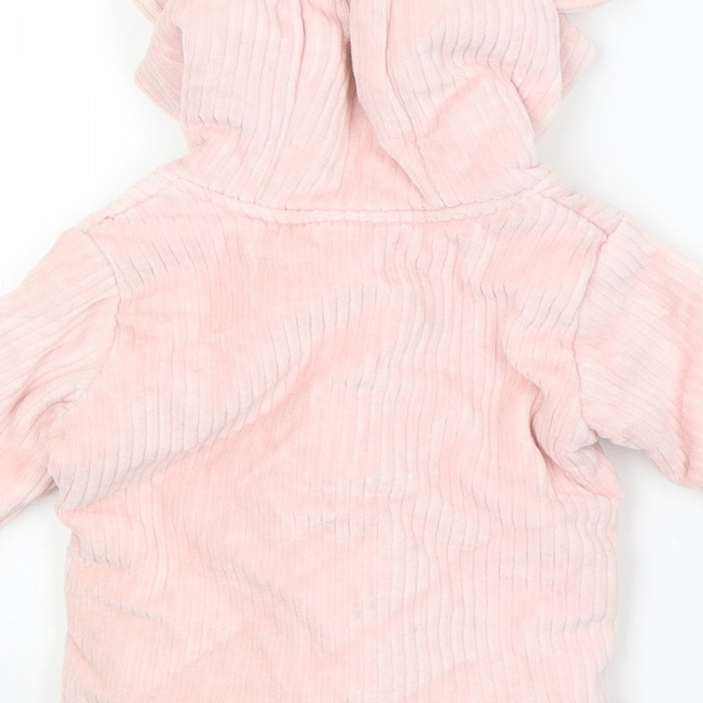 M&S Girls Pink   Basic Coat Coat Size 3-6 Months