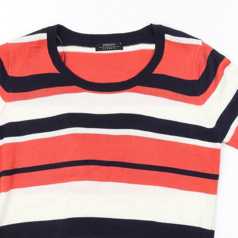 Womens UK Size 8 Papaya Multicoloured Pullover Jumper