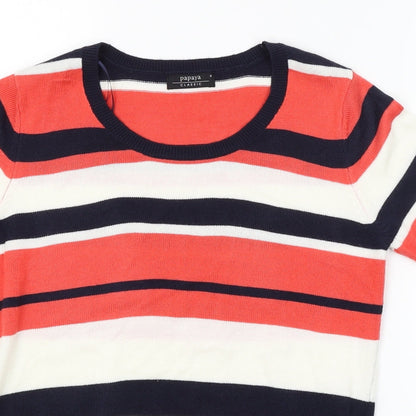 Womens UK Size 8 Papaya Multicoloured Pullover Jumper