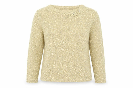 Front view of ALEXARA women’s gold jumper, size L