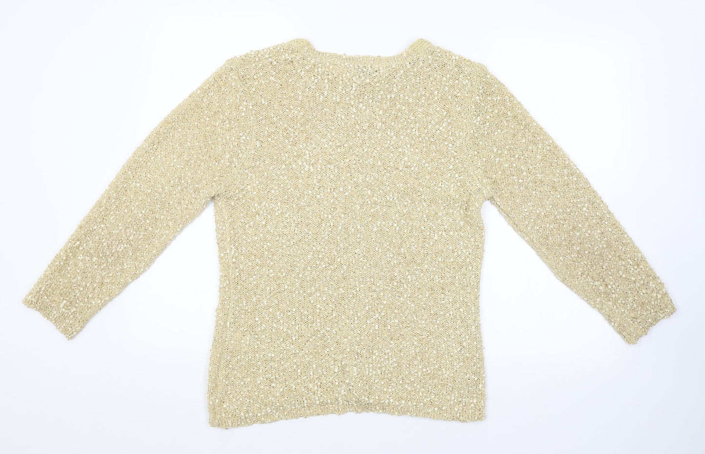 Womens UK Size L ALEXARA Gold Pullover Jumper