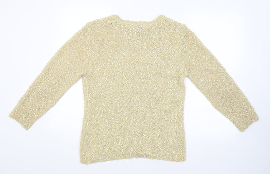 Womens UK Size L ALEXARA Gold Pullover Jumper