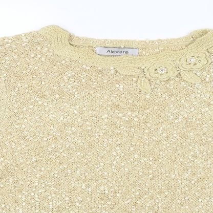 Womens UK Size L ALEXARA Gold Pullover Jumper