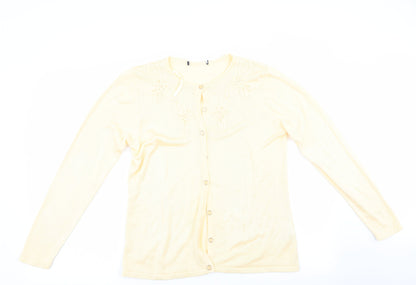 Preworn Womens Yellow   Cardigan Jumper Size S