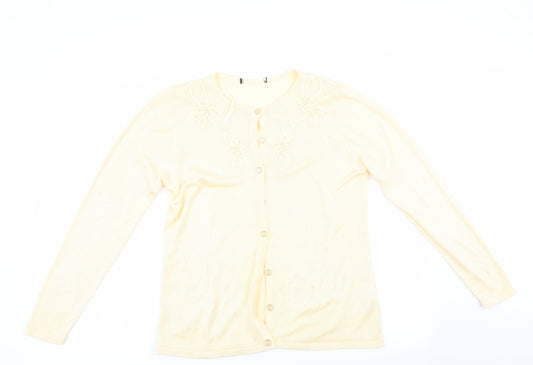 Preworn Womens Yellow   Cardigan Jumper Size S