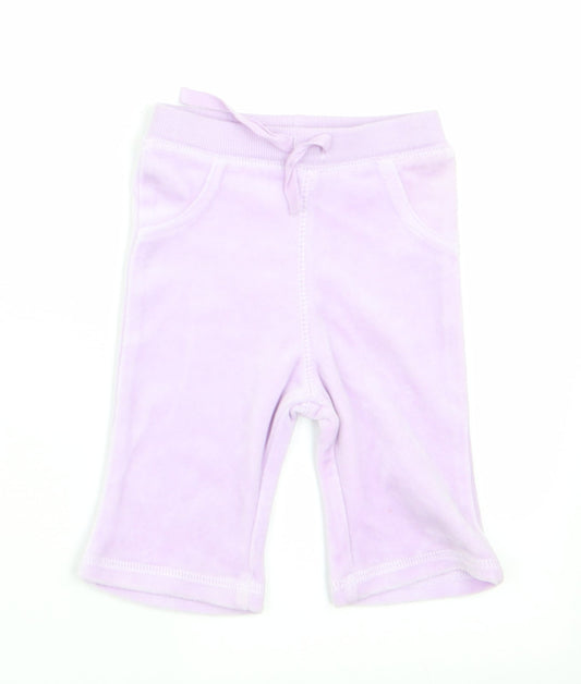 George Girls Purple   Jogger Trousers Size 0-3 Months  - Velvet feel