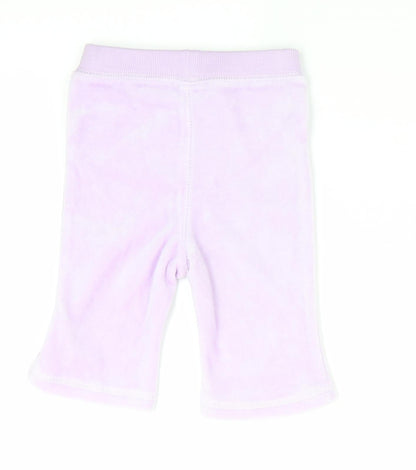 George Girls Purple   Jogger Trousers Size 0-3 Months  - Velvet feel