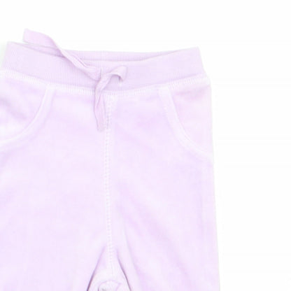 George Girls Purple   Jogger Trousers Size 0-3 Months  - Velvet feel