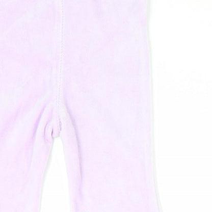 George Girls Purple   Jogger Trousers Size 0-3 Months  - Velvet feel