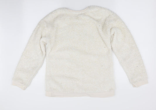 George Girls Ivory Solid   Pyjama Set Size 12-13 Years  - Snooze - subtle glitter effect