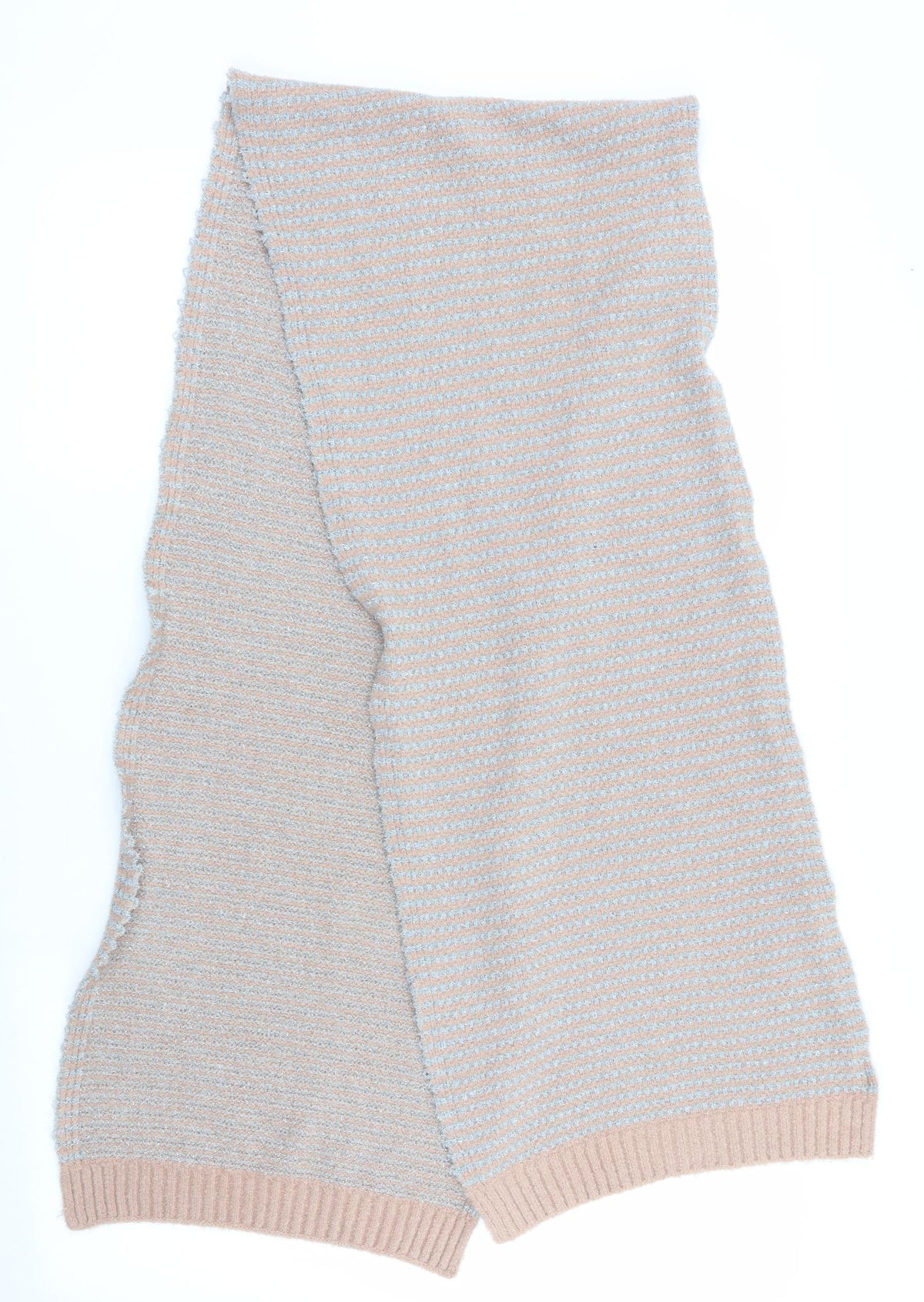 Peacocks Womens Silver Striped   Scarf   - Subtle glitter effect