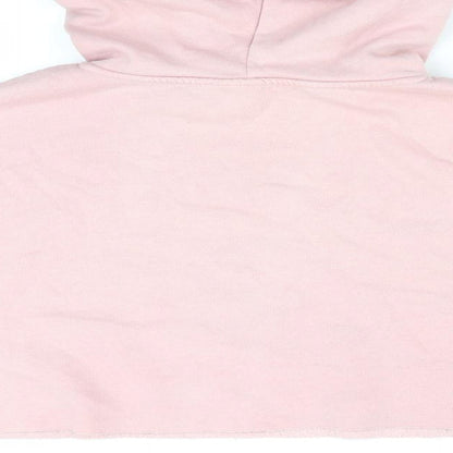 Divided Womens Pink   Pullover Hoodie Size 10  - Lovers Over Haters - Cropped