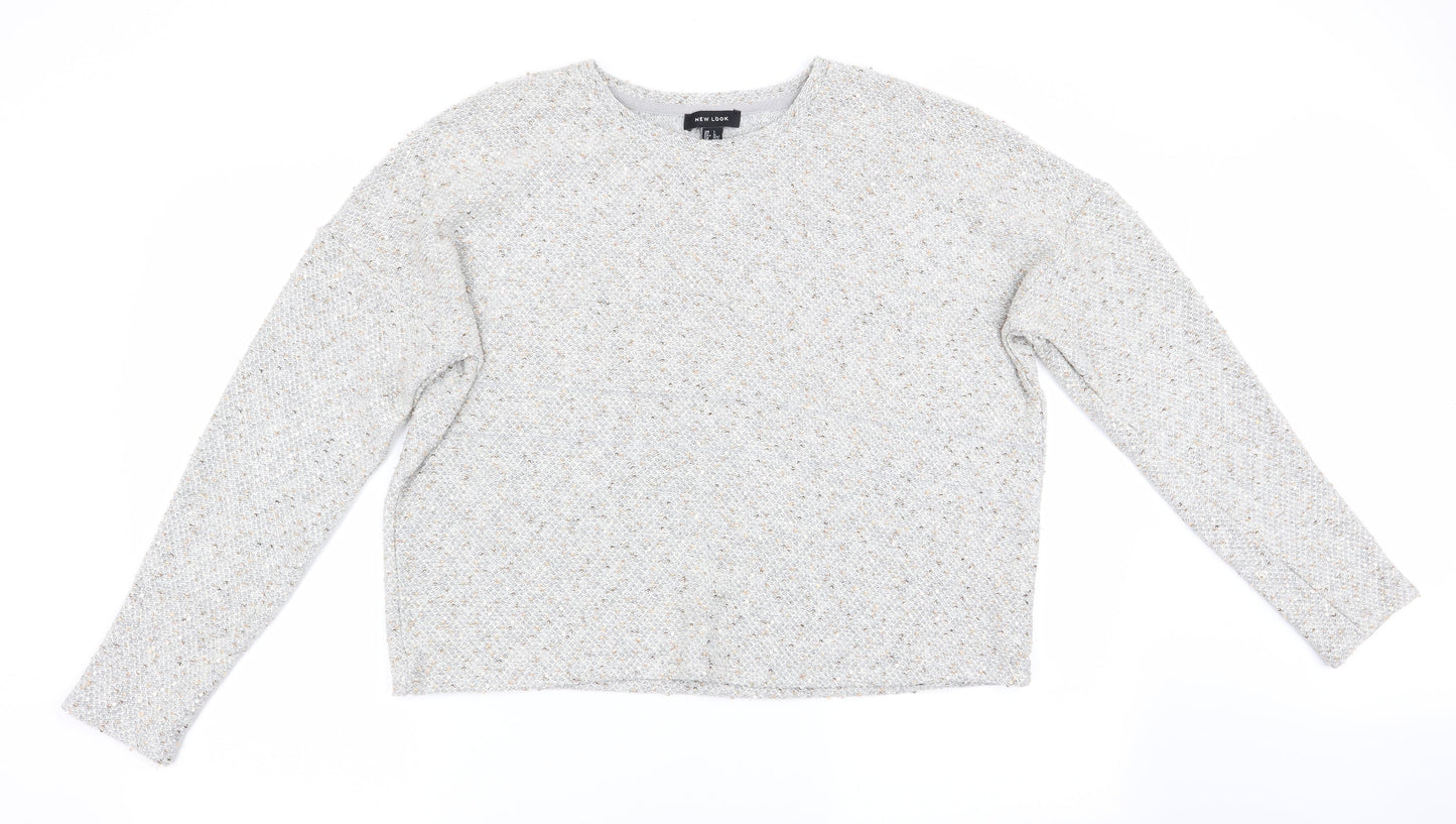 Womens UK Size L New Look Grey Pullover Jumper