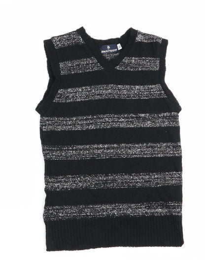 Black Pepper Girls Black Striped  Vest Jumper Size XL  - Glitter Stripe