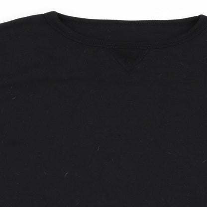 Mens UK Size  Preworn Black Pullover Sweatshirt