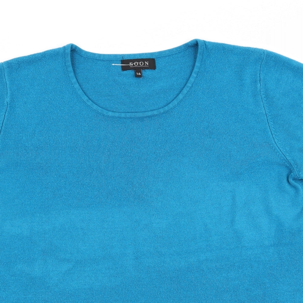 Womens UK Size 16 Soon Blue Pullover Jumper