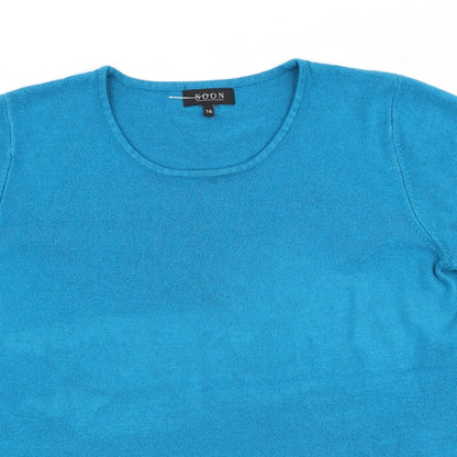 Womens UK Size 16 Soon Blue Pullover Jumper
