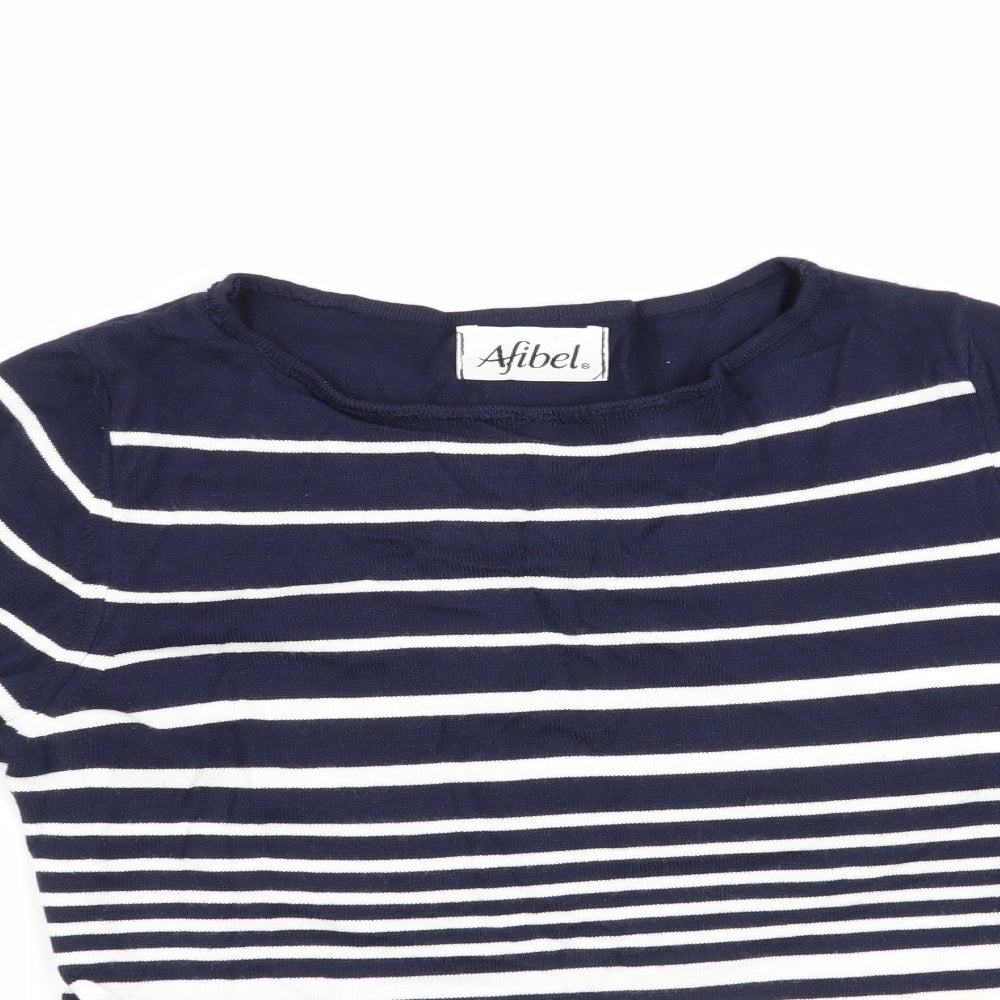 Womens UK Size 10 Afibel Blue Pullover Jumper