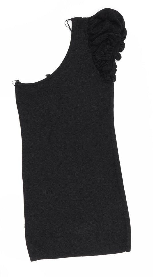 Oasis Womens Black   Jumper Dress  Size 10  - Subtle glitter effect