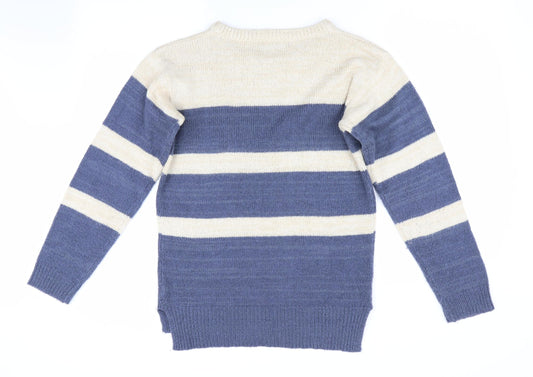 Atmo# Womens Blue Striped  Pullover Jumper Size 8