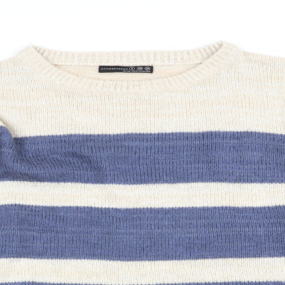 Atmo# Womens Blue Striped  Pullover Jumper Size 8