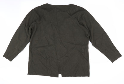 Womens UK Size 14 Berkertex Green Cardigan Jumper
