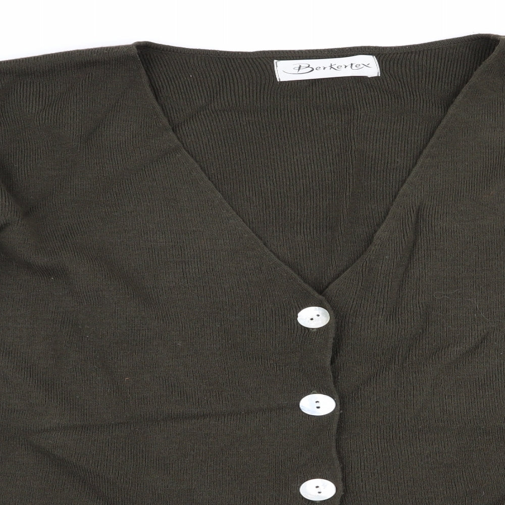 Womens UK Size 14 Berkertex Green Cardigan Jumper