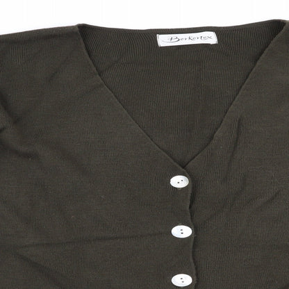 Womens UK Size 14 Berkertex Green Cardigan Jumper