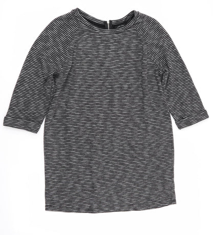 New Look Womens Black Striped  Jumper Dress  Size 14  - Back Zip