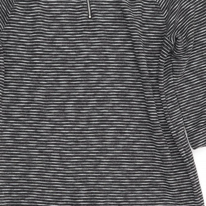 New Look Womens Black Striped  Jumper Dress  Size 14  - Back Zip