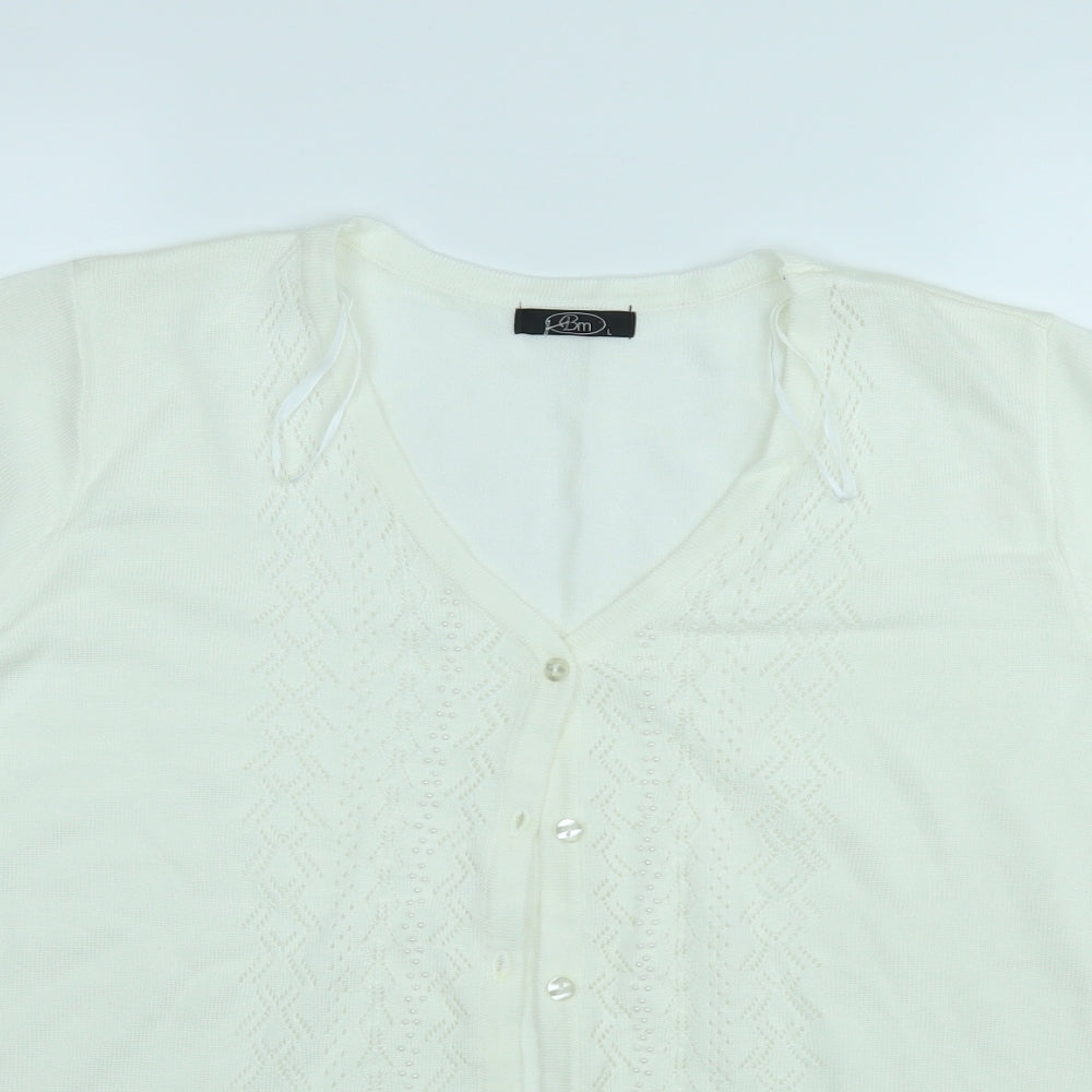 Womens UK Size L BM Ivory Cardigan Jumper