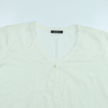 Womens UK Size L BM Ivory Cardigan Jumper