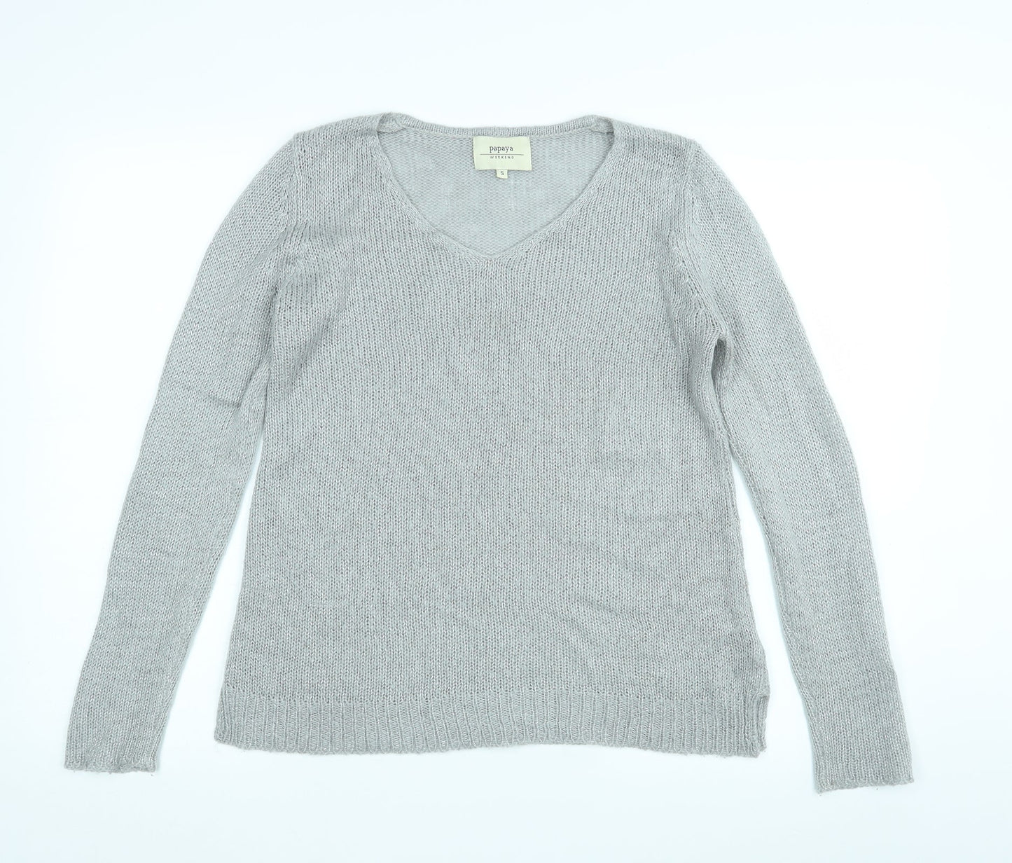 Womens UK Size S Papaya Grey Pullover Jumper