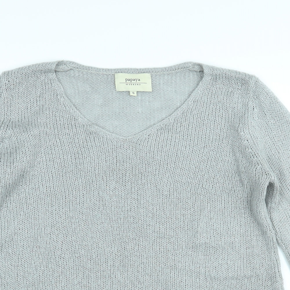 Womens UK Size S Papaya Grey Pullover Jumper